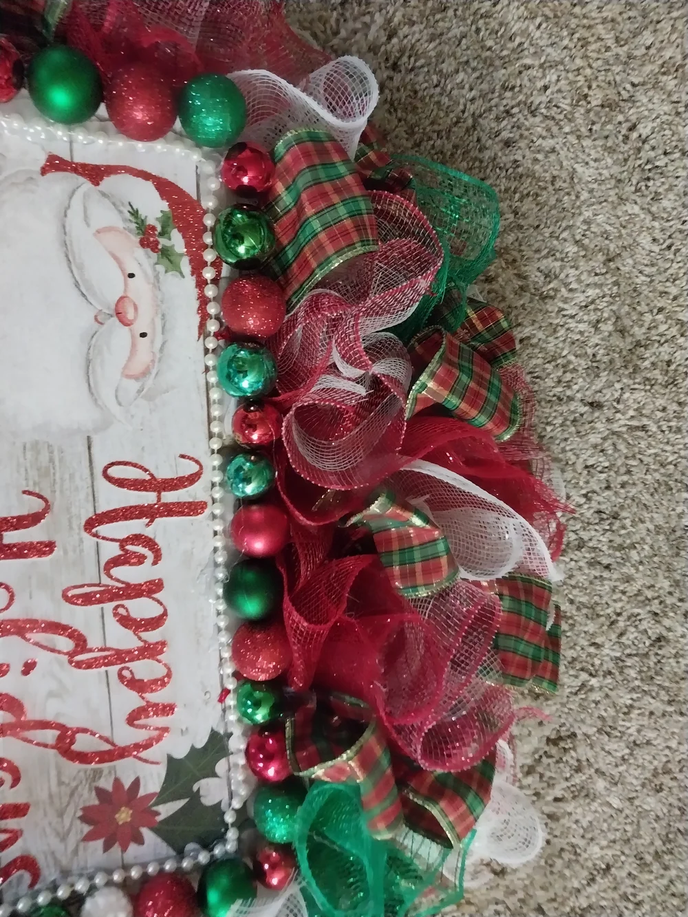 Holiday Santa Mesh and Ribbon 25